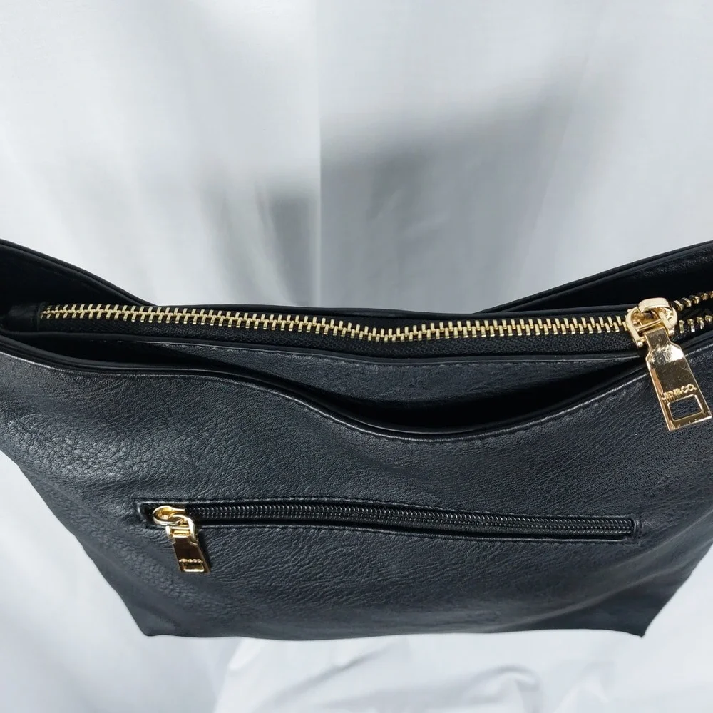 Jen &‎ Co Vegan Crossbody Bag Purse Black Adjustable Strap Organize *READ